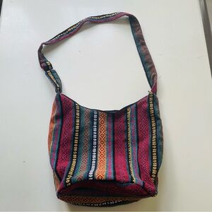 Multicolored woven bag